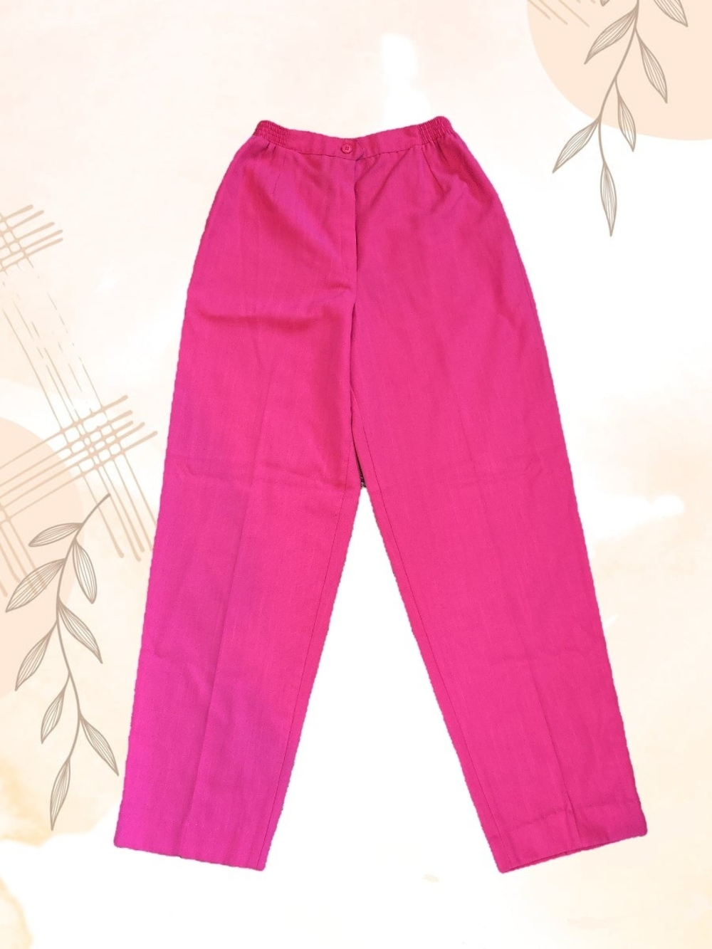High-Rise Pink Straight-Leg Women's Pants